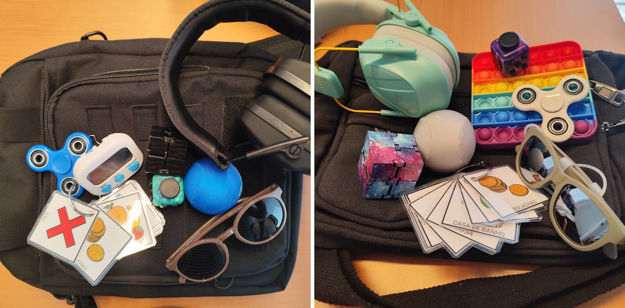 Conteúdo de mochila sensorial.